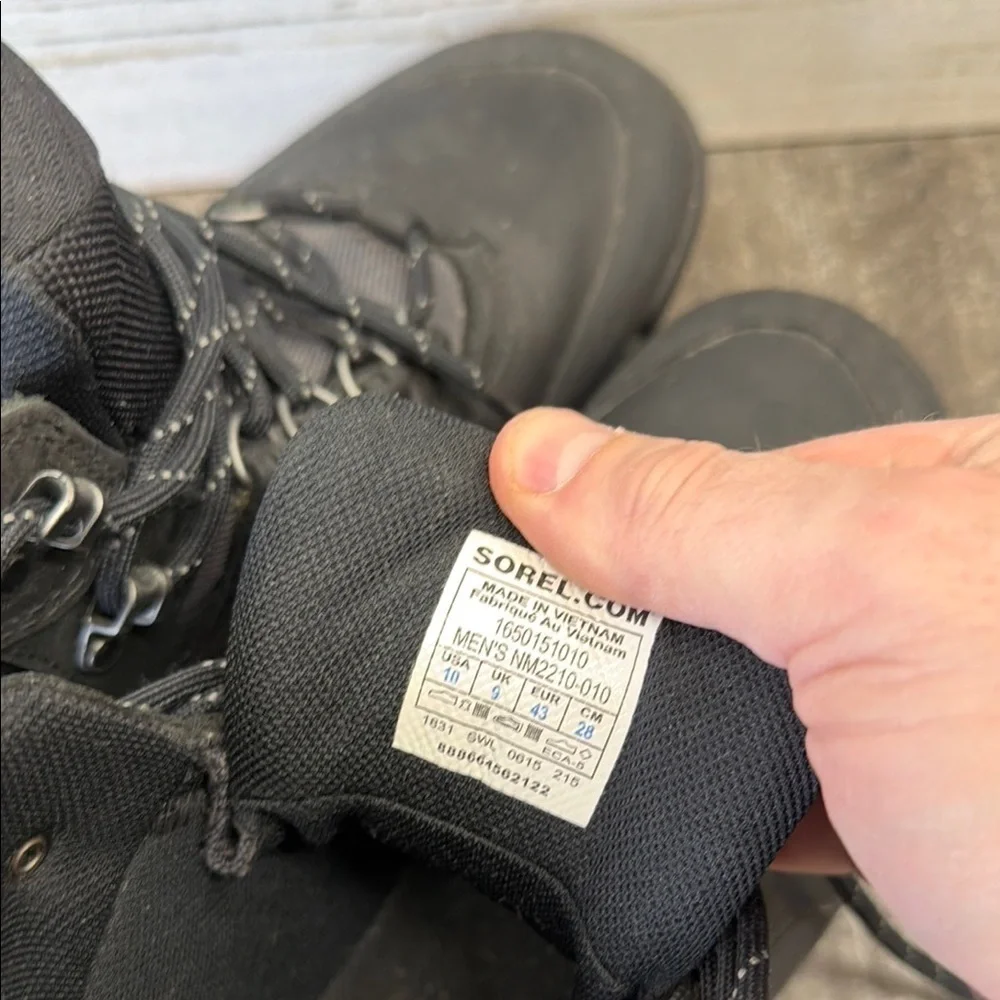 Sorel Paxson Men's Black Waterproof Winter Boots Black Size 10